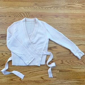Girls Capezio Signature Wrap Sweater in Ballet Pink Sz M